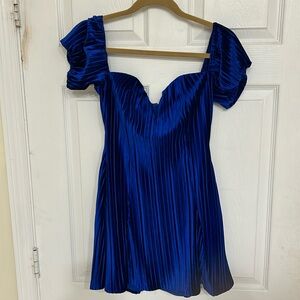 Majorelle royal blue velvet dress med
